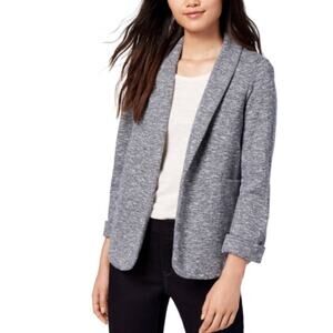 Maison Jules Marled Navy Knit Blazer Jacket Size M